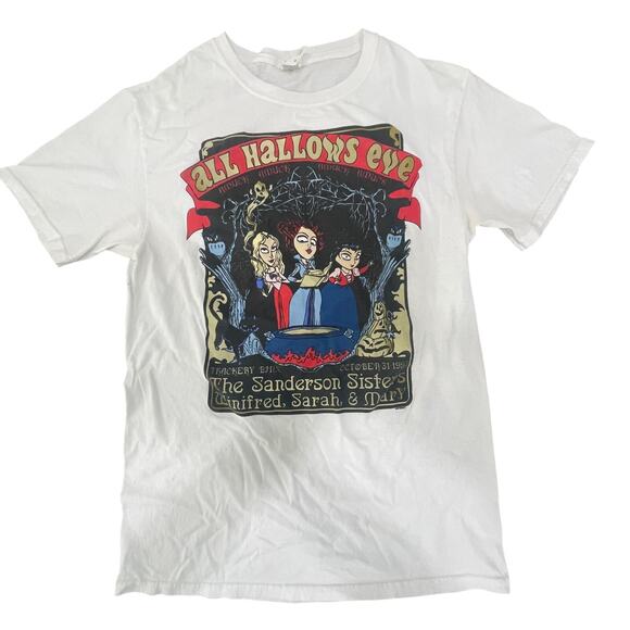VTG 1993 Disney Hocus Pocus Promo All Hallows Eve Sanderson Sisters T-Shirt Sz S - Picture 1 of 6